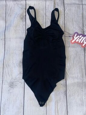 NWT Yitty Nearly Naked Shaping Black One-Piece Thong Bodysuit